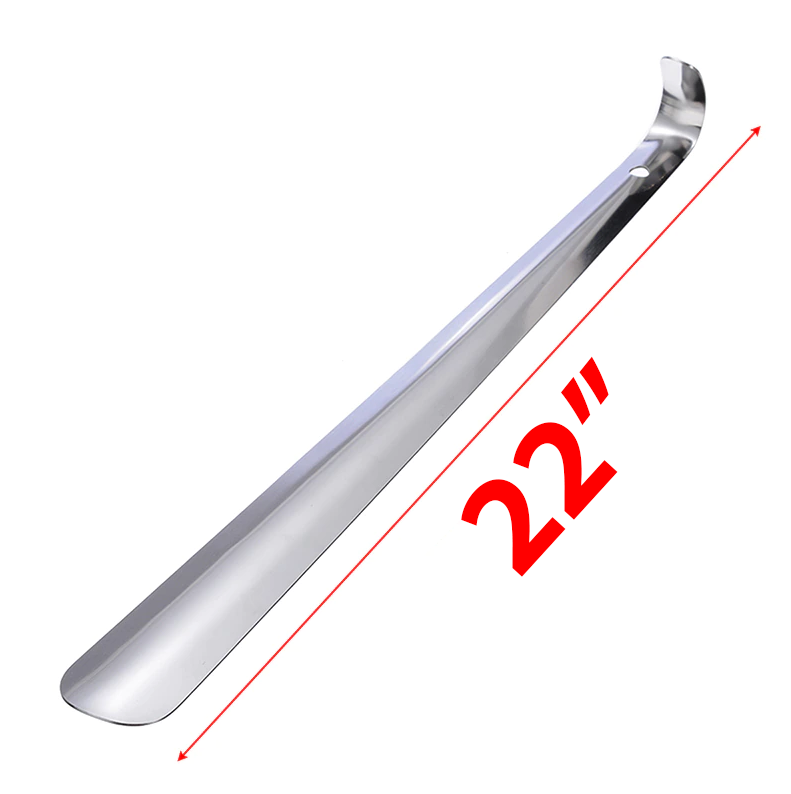 22in Extra Long Handle Shoe Horn Stainless Steel Metal Shoes Remover