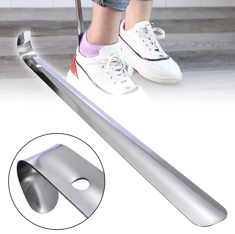 22in Extra Long Handle Shoe Horn Stainless Steel Metal Shoes Remover