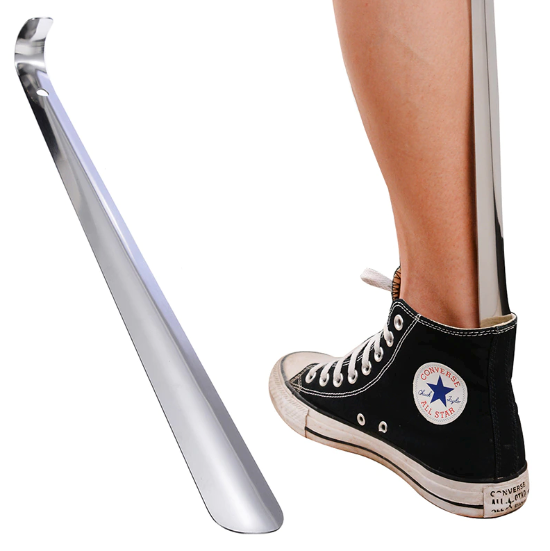 22in Extra Long Handle Shoe Horn Stainless Steel Metal Shoes Remover