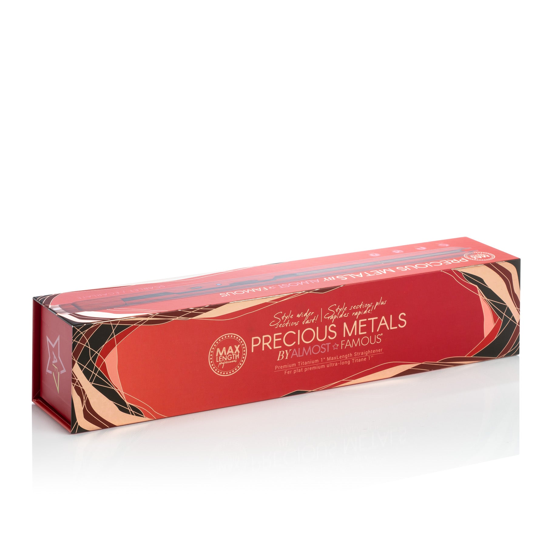 Almost Famous 1" MaxLength Flat Iron with Rose Gold Titanium Plates